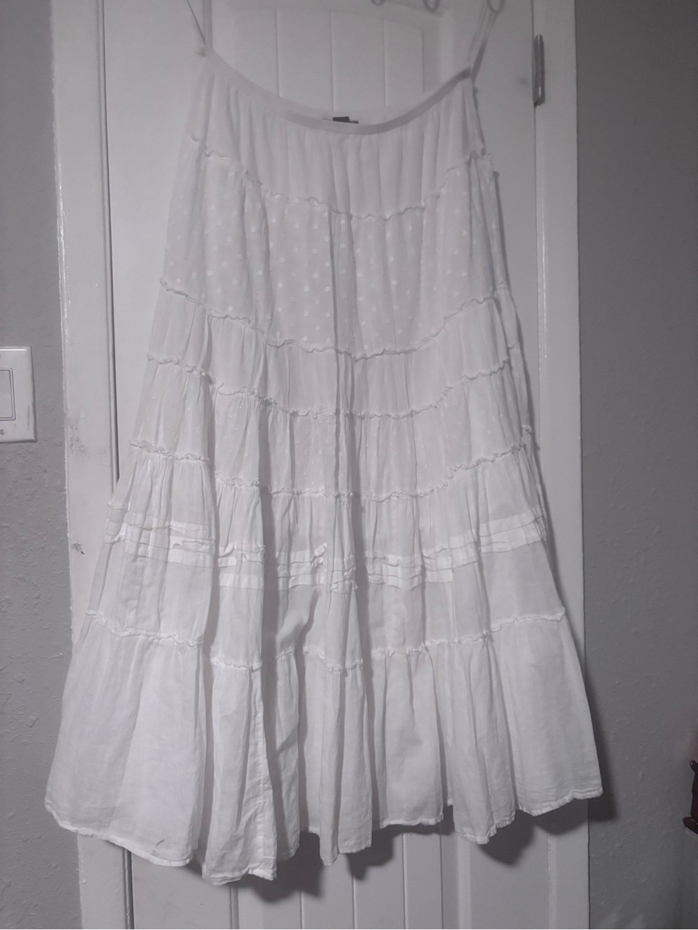 Style & Co. White Tiered Maxi Skirt